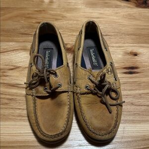 Timberland Tan Leather Boat Shoes